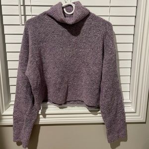 Kittenish purple cropped sweater